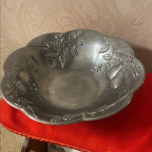 Lenox pewter  Embossed Fruit Bowl 15”